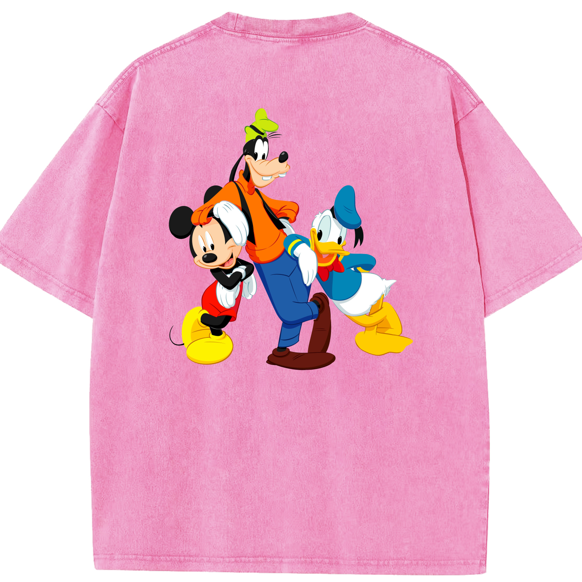 （画像用） ミッキーマウス Mickey Mouse 綿100% ヴィンテージ風 半袖Tシャツ（背面プリント）